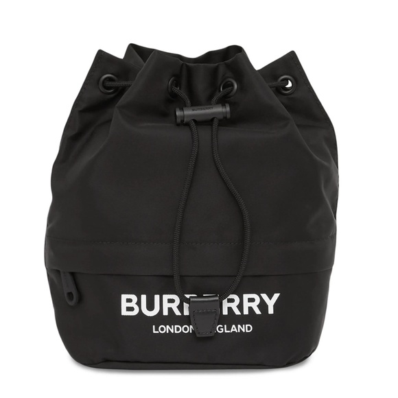 Burberry Handbags - Burberry Logo-Print ECONYL drawstring pouch Bag-Black